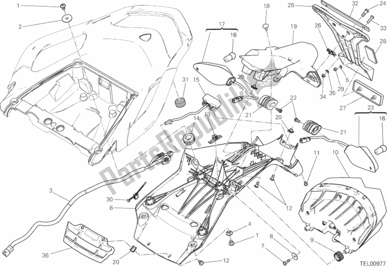 Toutes les pièces pour le Support De Plaque du Ducati Multistrada 1200 ABS Brasil 2018